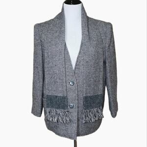 Vintage Tweed Blazer Brown Tan Academia